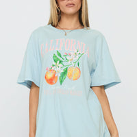 California Sugar Oversized Graphic Tee Blue