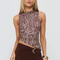 Sunburn Asymmetrical Top Brown Zebra
