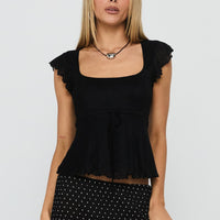 Auroraah Frill Top Black