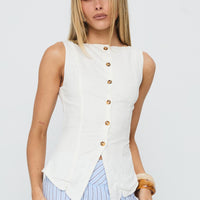 Dulcinea Longline Vest Top White