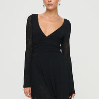 Nautia Long Sleeve Romper Black