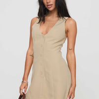 Damico Romper Beige Pinstripe