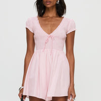 Wescott Stripe Playsuit Pink / White