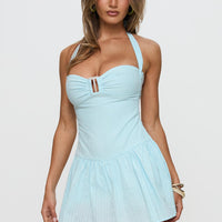 Isabetta Halter Playsuit Blue