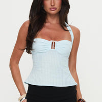 Isabetta Halter Top Aqua