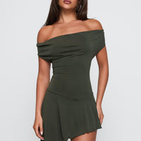 I Attract It Cowl Halter Playsuit Green