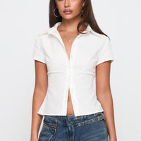 Lift Off Button Up Top White