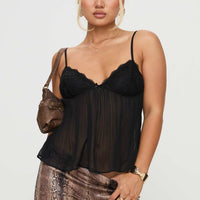 Zami Pleat Top Black