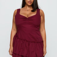 Shantelle Romper Burgundy Curve
