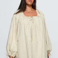 Preacher Playsuit White Check Curve