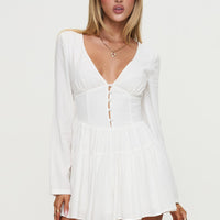 Halcyon Long Sleeve Romper White