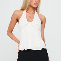 Life Goes By Sleeveless Top White