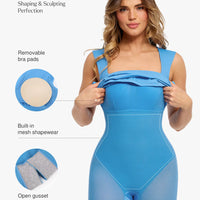Shapewear Cut-in Square Neck Sculpting Midi Dress