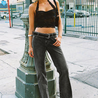 Fantasize Lace Halter Top Black