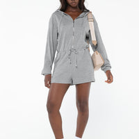 Jeanette Hooded Romper Grey