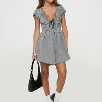 Wescott Gingham Playsuit Black / White Petite