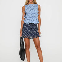 Endless Summers Tie Side Top Blue Polka Dot