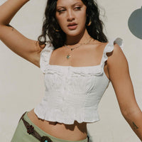 Isadoria Frill Top White