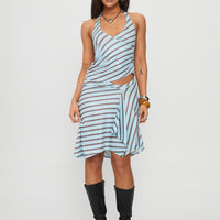 Fayez Top Diagonal Blue Stripe
