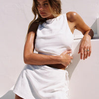 Penelopie Backless Top White