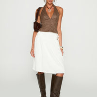 Down The Line Halter Top Brown