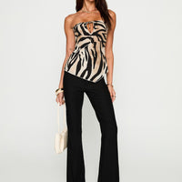 I Wonder Strapless Cut Out Top Tiger