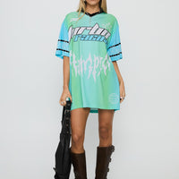 Turbo Champion Moto Jersey Top Blue / Green