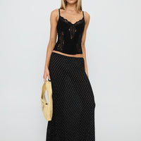 Rhiara Lace Trim Top Black