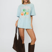 California Sugar Oversized Graphic Tee Blue