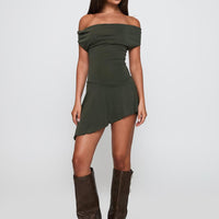 I Attract It Cowl Halter Playsuit Green