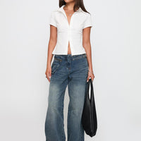 Lift Off Button Up Top White