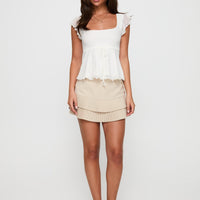 Auroraah Frill Top White