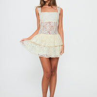 True Connections Lace Playsuit Cream