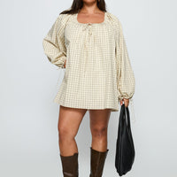 Preacher Playsuit White Check Curve