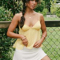 Zami Pleat Top Lemon
