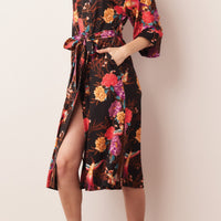 Vera Cloud Jersey Midi Robe in Twilight Garden