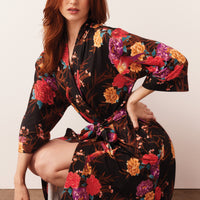 Vera Cloud Jersey Midi Robe in Twilight Garden