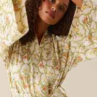 Kaia Cloud Jersey Kimono Robe in Fleur