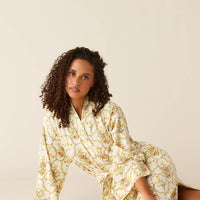 Kaia Cloud Jersey Kimono Robe in Fleur