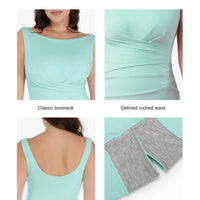 Shapewear Boatneck Draped Sculpting Maxi Dress