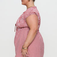 Wescott Gingham Playsuit Red / White Curve