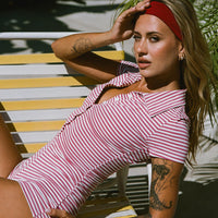 Lola Romper Red Stripe