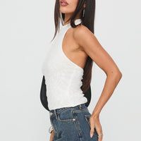 Hotter Than Fire Lace Halter Top White