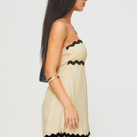 Gomiti Strapless Romper Beige / Black