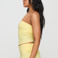 Baseline Strapless Rib Top Yellow