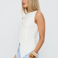 Dulcinea Longline Vest Top White