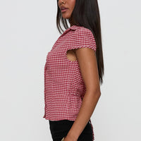 Arianwyn Short Sleeve Shirt Red Check