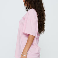 Howdy Partner Oversized Graphic Tee Pink
