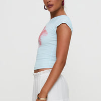 Owenz Hibiscus Baby Tee Blue