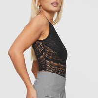 Knotti Lace Bodysuit Black